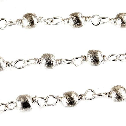 3mm Silver plated Brushed Round Silver plated Chain by the foot