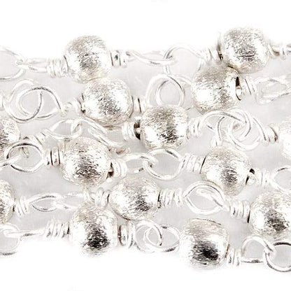 3mm Silver plated Brushed Round Silver plated Chain by the foot