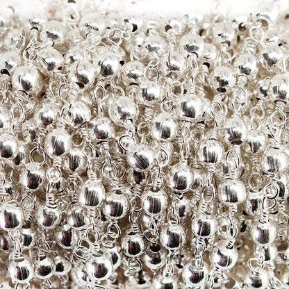 3mm Silver plated plain round Silver plated Chain by the foot