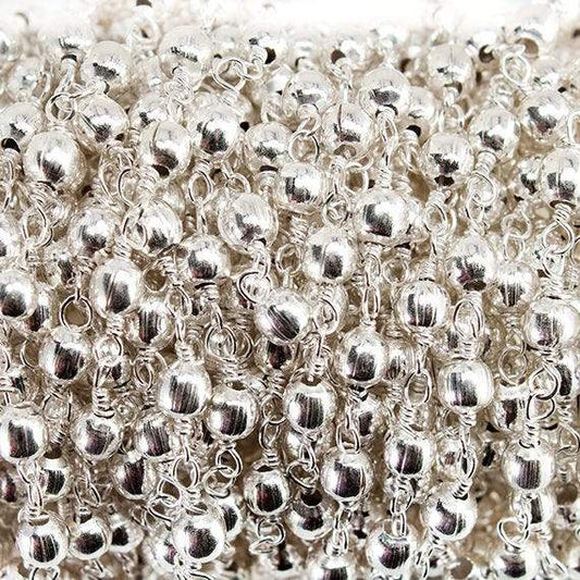 3mm Silver plated plain round Silver plated Chain by the foot