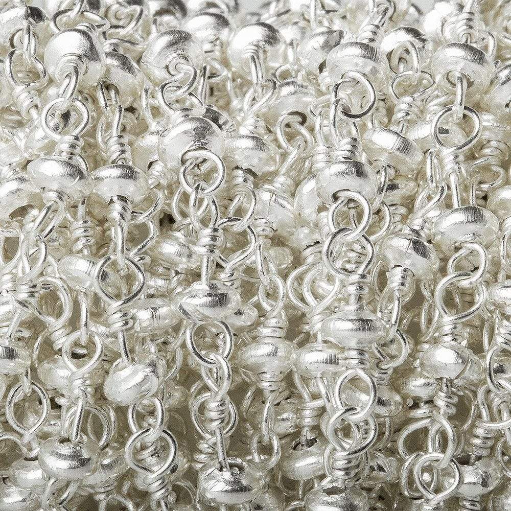 3mm Silver plated rondelle Silver plated Chain by the foot