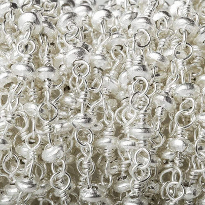 3mm Silver plated rondelle Silver plated Chain by the foot