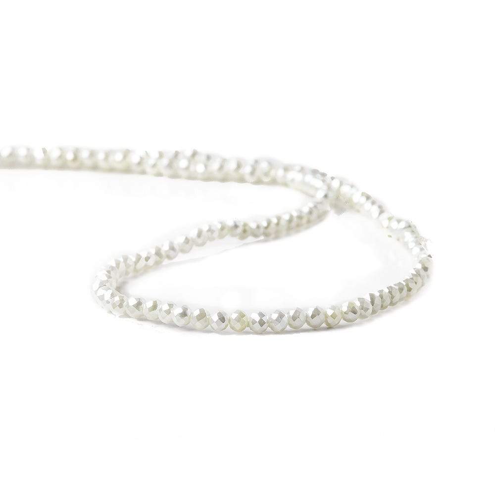 3mm Snow White Shell Pearl micro faceted round beads 13 inch 133 pieces