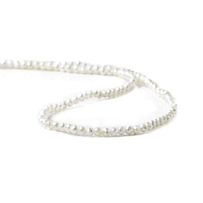 3mm Snow White Shell Pearl micro faceted round beads 13 inch 133 pieces