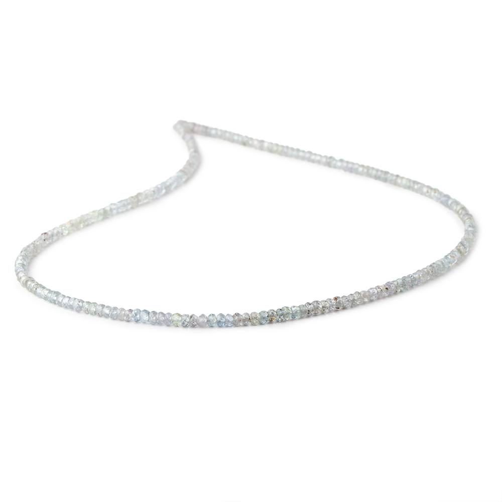 3mm Stormy Grey Sapphire Faceted Rondelle Beads 16 inch 210 pieces