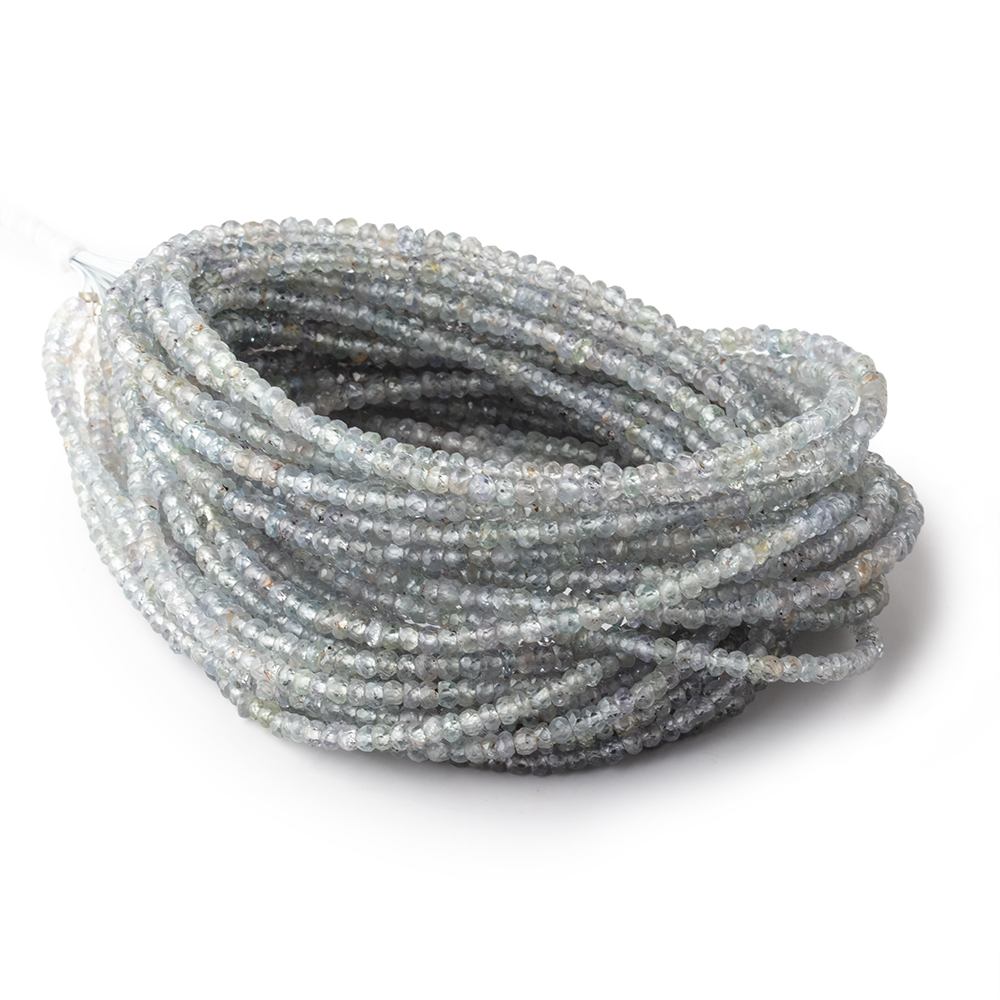 3mm Stormy Grey Sapphire Faceted Rondelle Beads 16 inch 210 pieces