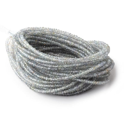 3mm Stormy Grey Sapphire Faceted Rondelle Beads 16 inch 210 pieces