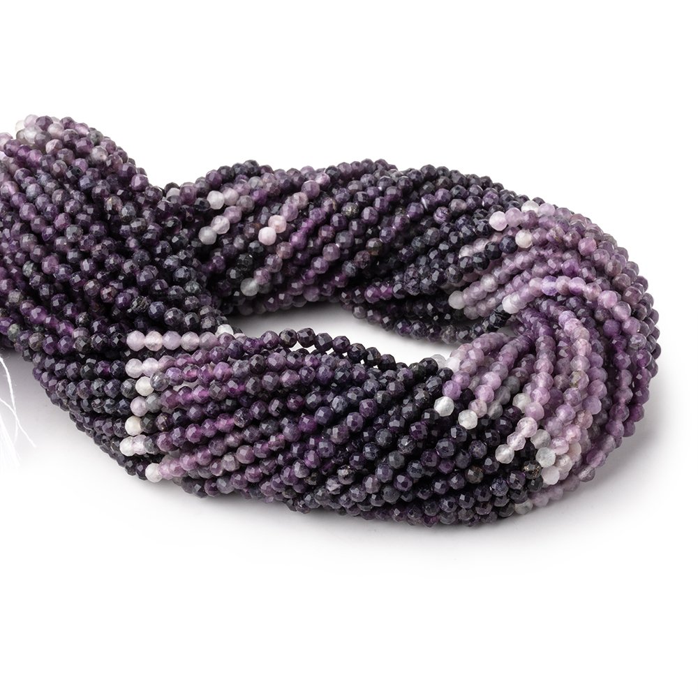 3mm Sugilite Micro Faceted Rondelle Beads 12.25 inch 114 pieces