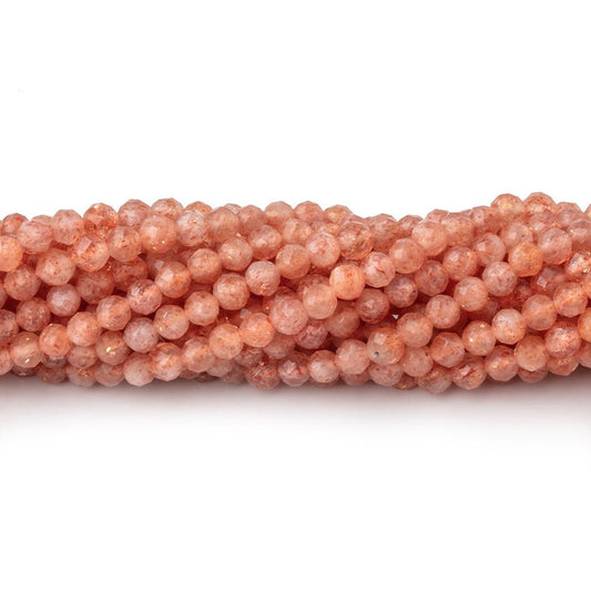 3mm Sunstone Micro Faceted Round Beads 12.5 inch 112 pieces