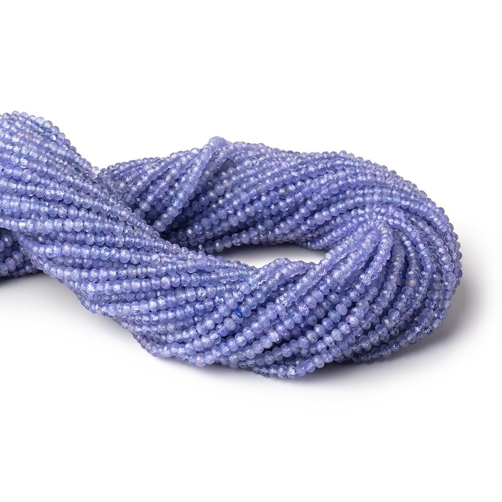 3mm Tanzanite Micro Faceted Rondelle Beads 12.5 inch 140 pieces AA