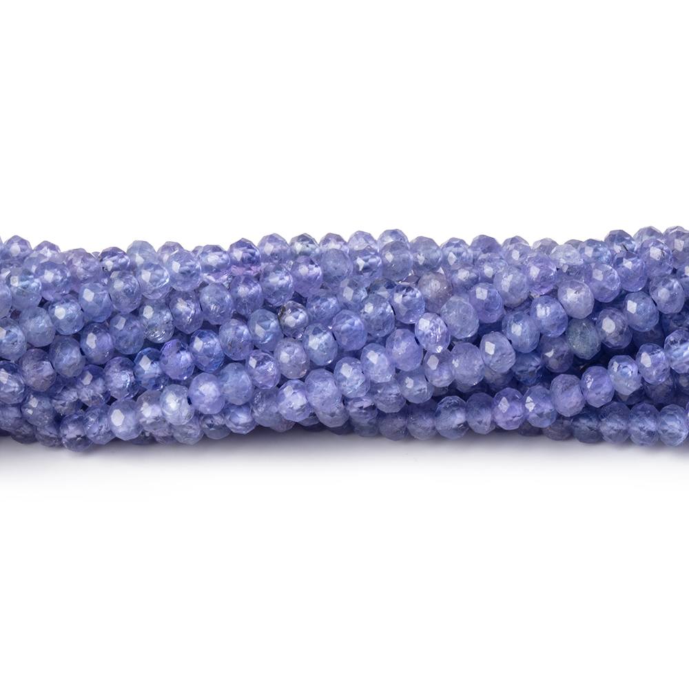3mm Tanzanite Micro Faceted Rondelle Beads 12.5 inch 140 pieces AA