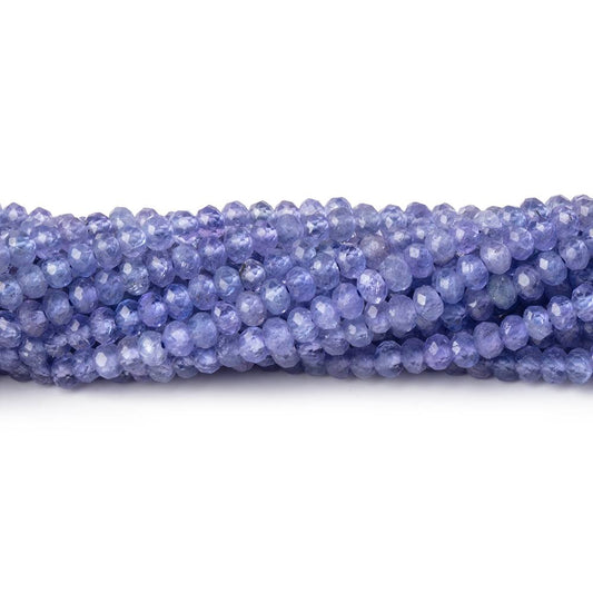 3mm Tanzanite Micro Faceted Rondelle Beads 12.5 inch 140 pieces AA