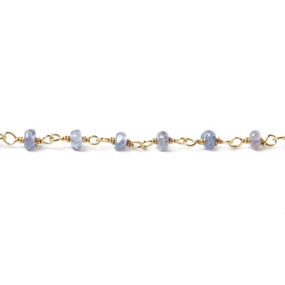 3mm Tanzanite Plain Rondelle Vermeil Chain by the foot