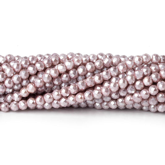 3mm Teal Rose Shell Pearl micro faceted round beads 13 inch 133 pieces