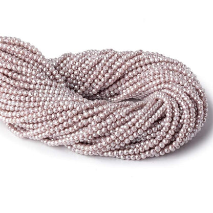 3mm Teal Rose Shell Pearl micro faceted round beads 13 inch 133 pieces