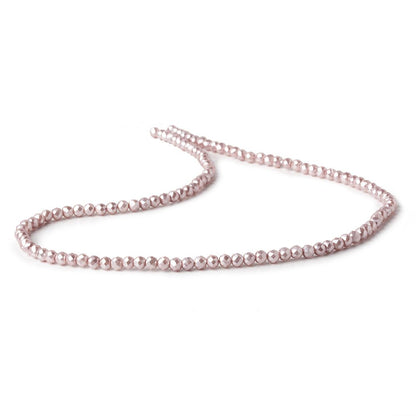 3mm Teal Rose Shell Pearl micro faceted round beads 13 inch 133 pieces