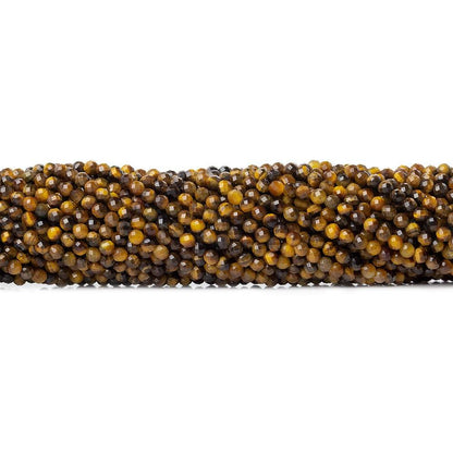 3mm Tiger's Eye microfaceted round beads 13 inch 115 pieces