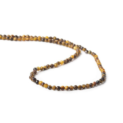 3mm Tiger's Eye microfaceted round beads 13 inch 115 pieces