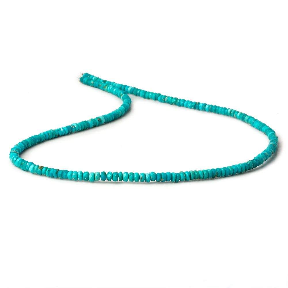 3mm Turquoise Faceted Rondelles 16 inch 215 beads