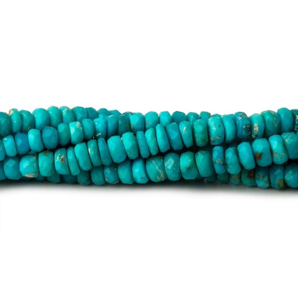 3mm Turquoise Faceted Rondelles 16 inch 215 beads