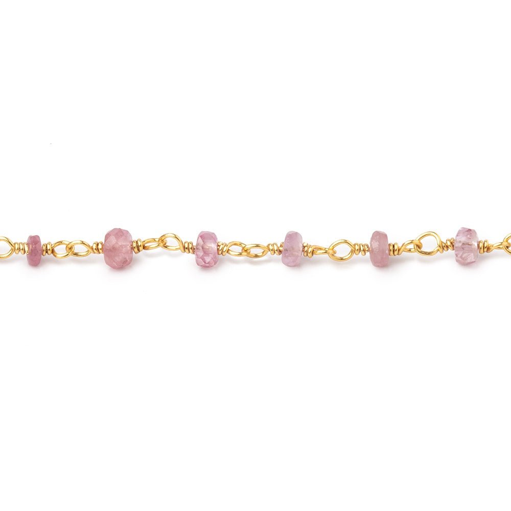 3mm Umba Sapphire Faceted Rondelles on Vermeil Chain