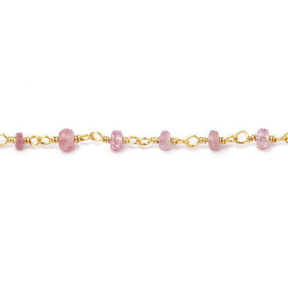 3mm Umba Sapphire Faceted Rondelles on Vermeil Chain