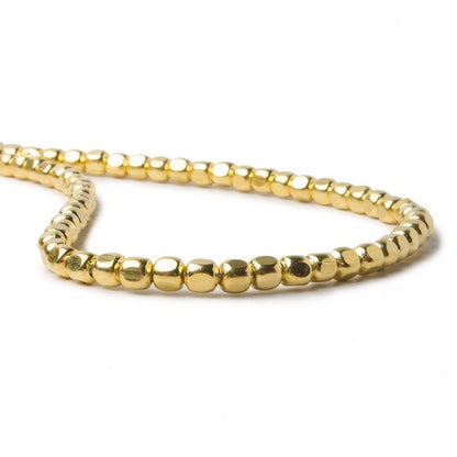 3mm Vermeil Plain Cube 8 inch 65 beads