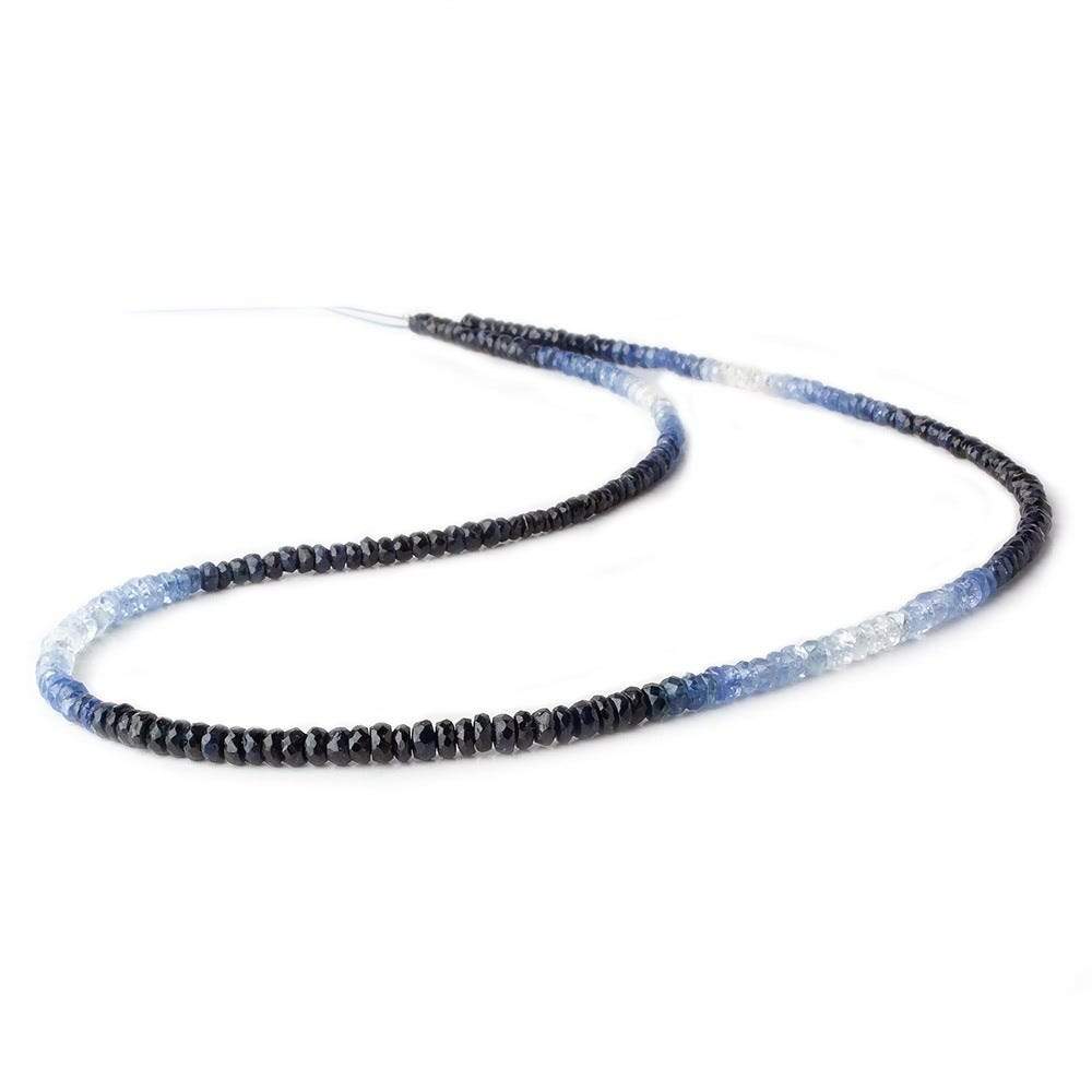 3mm White & Blue Sapphire micro faceted rondelle beads 16 inch 285 pieces AAA