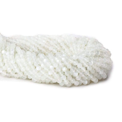 3mm White Moonstone microfaceted round beads 13 inch 100 pieces