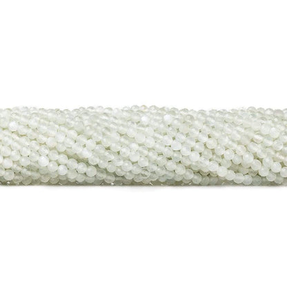 3mm White Moonstone microfaceted round beads 13 inch 100 pieces