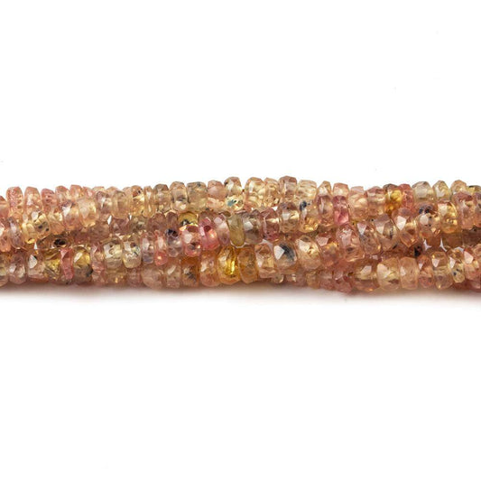 3mm Yellow Orange Sapphire Faceted Rondelle Beads 16 inch 280 pieces