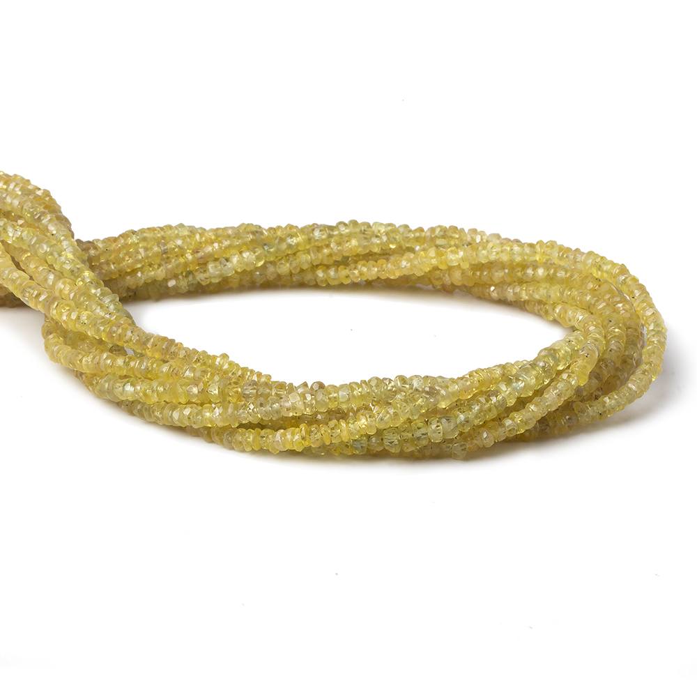 3mm Yellow Sapphire faceted rondelles 16 inch 250 pieces A
