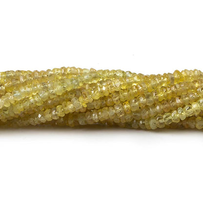 3mm Yellow Sapphire faceted rondelles 16 inch 250 pieces A