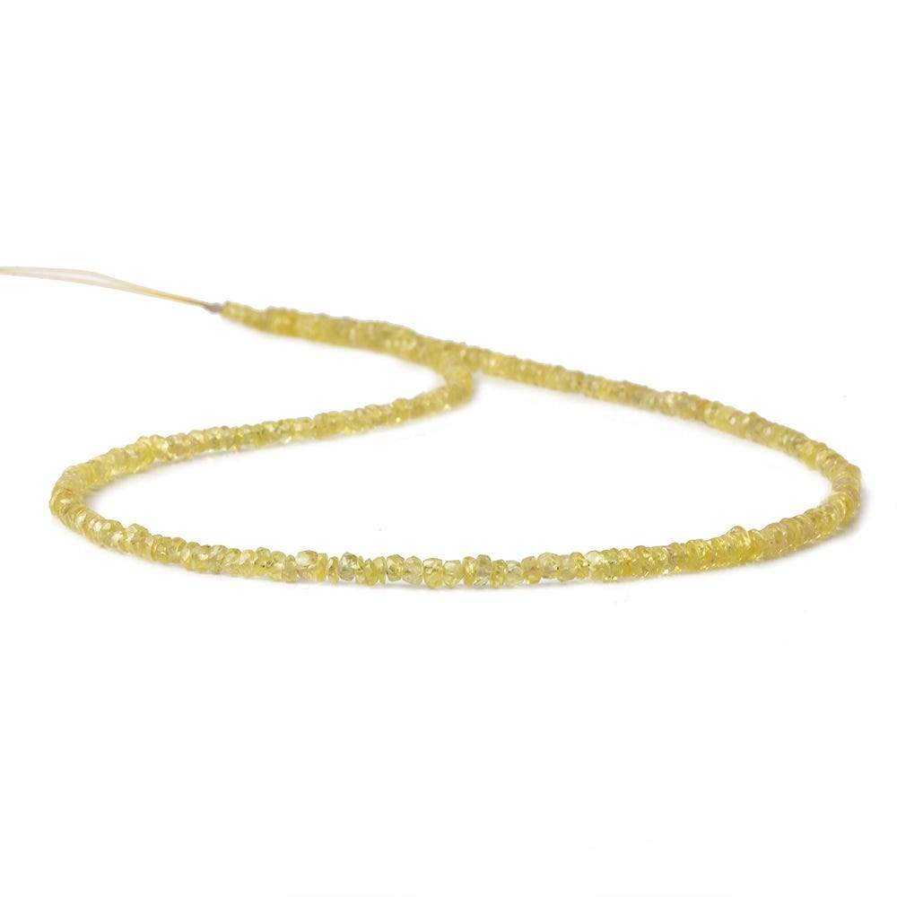 3mm Yellow Sapphire faceted rondelles 16 inch 250 pieces A