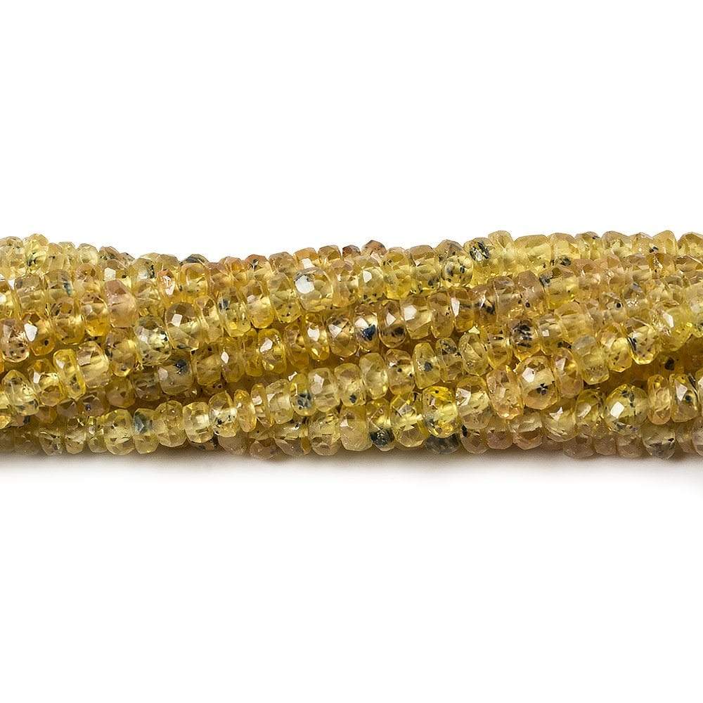 3mm Yellow Songea Sapphire Faceted Rondelle 15 inch 264 pcs