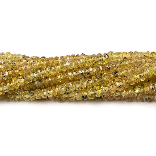 3mm Yellow Songea Sapphire Faceted Rondelle 15 inch 264 pcs
