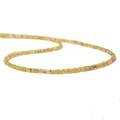 3mm Yellow Songea Sapphire Faceted Rondelle 15 inch 264 pcs