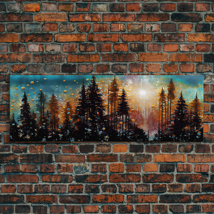 Abstract Painting Of A Forest Fire, Canvas Print, Framed Canvas Art, Living Room Decor, Above Sofa Painting, Centerpiece Art