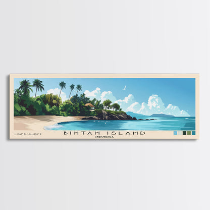 Bintan Island, Indonesia Panoramic Beach Print, Vacation Gift, Indonesia Wall Art, Beach Painting, Beach Decor, Beach Painting