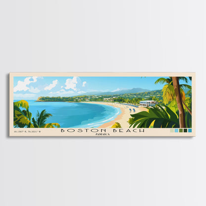 Boston Beach, Jamaica Panoramic Print, Vacation Gift, Jamaica Wall Art, Vacation Wall Art, Vacatation Memories, Beach Decor, Beach Or Lakehouse Art