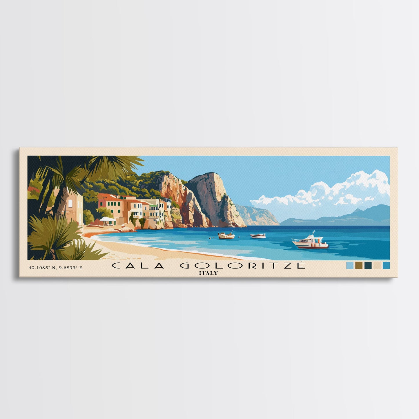Cala Goloritzé, Italy Panoramic Print, Vacation Gift, Italy Wall Art, Vacation Wall Art, Vacatation Memories, Beach Decor, Beach Or Lakehouse Art
