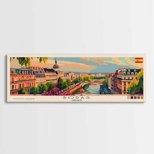 Borås Sweden Travel Art, City Art, Framed Canvas Print or Metal Wall Art, Europe Travel Poster, Panoramic Wall Art, Extra Wide Wall Art