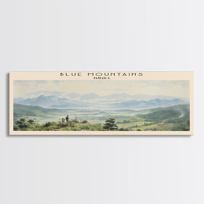 Blue Mountains Travel Print Wall Art, Travel Poster Print, Retro Style COUNTRY Home Decor, Wall Hanging, Travel Gift Idea, Unique Metal Art