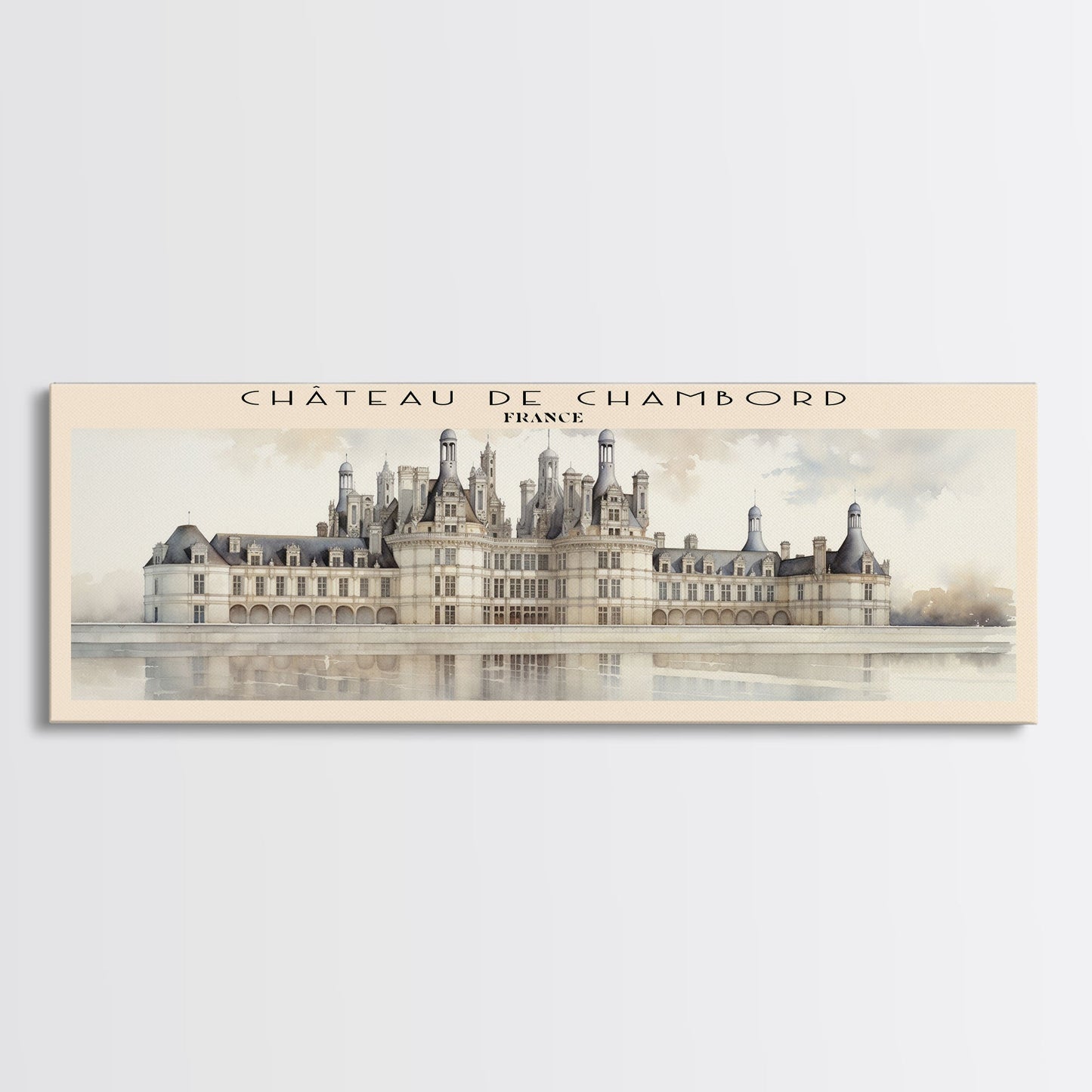 Château de Chambord Travel Poster Print, Framed Canvas Print, COUNTRY Travel Art, Wood Framed Art, Wall Hanging, Home Decor
