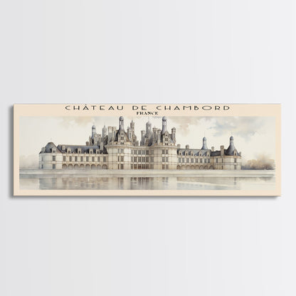 Château de Chambord Travel Poster Print, Framed Canvas Print, COUNTRY Travel Art, Wood Framed Art, Wall Hanging, Home Decor
