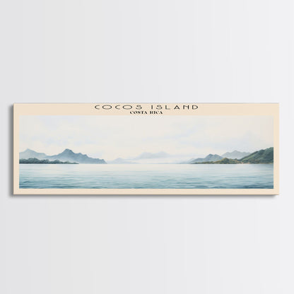Cocos Island COUNTRY | Framed Travel Poster Canvas Print | Trendy Wall Art | Watercolor Painting | Living Room Art | Unique Art