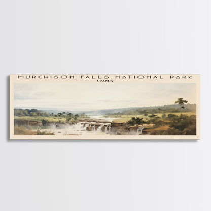 Murchison Falls Nationalpark-Reiseposter, gerahmter Leinwanddruck, Reisekunstwerk mit Landmotiv, Holzrahmen, Wandbehang, Wohndekoration