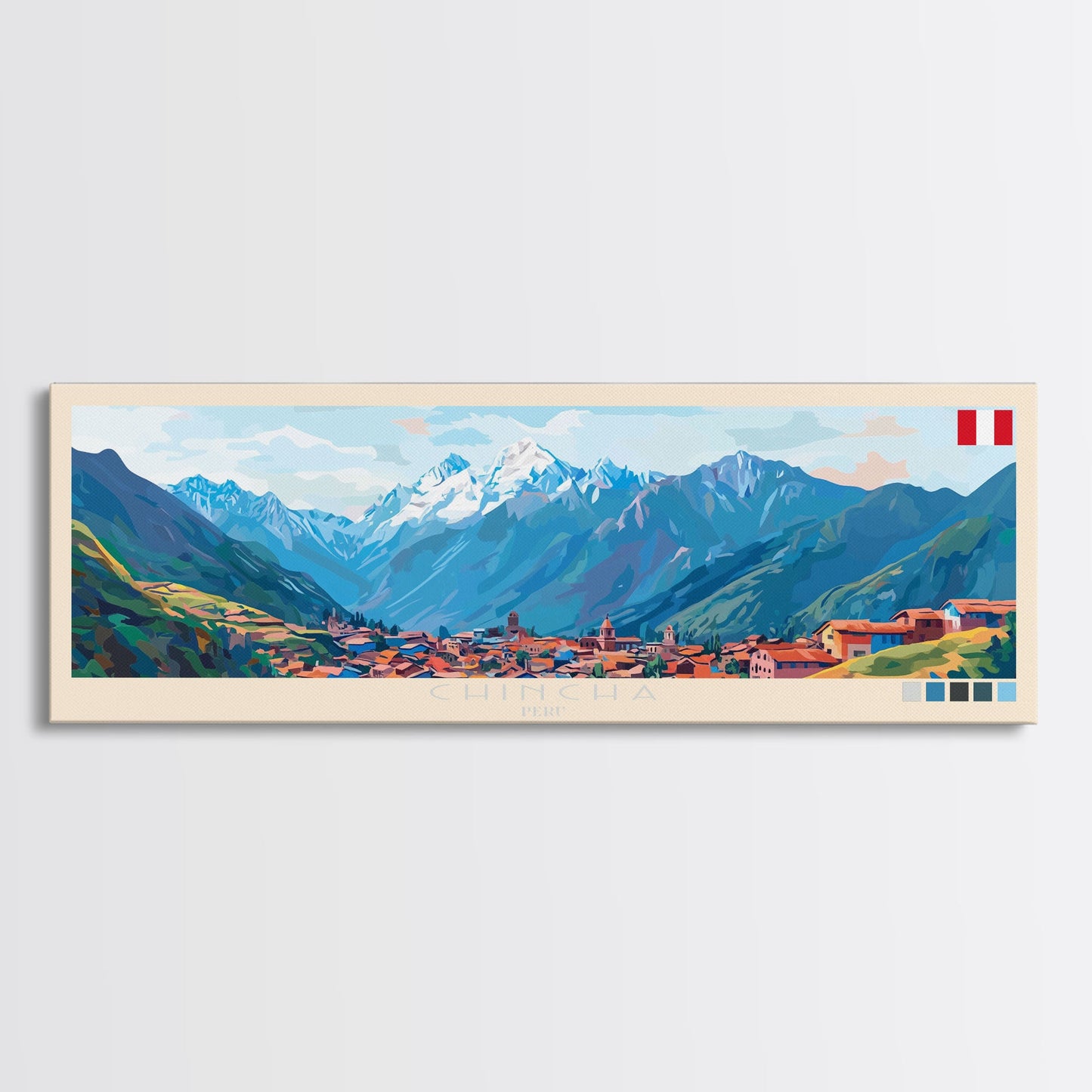Chincha, Peru Travel Poster Panoramic Canvas Print, Chincha, Peru Painting, Peru Art, Chincha Travel Art, Guest Room Painting