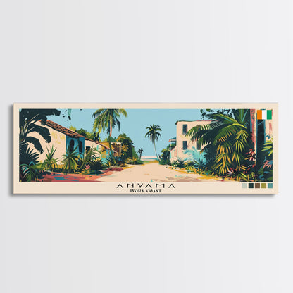 Anyama, Ivory Coast Panoramic Canvas Print, Anyama, Ivory Coast Painting, Ivory Coast Art, Anyama Travel Poster, Travel Art, Guest Room Painting