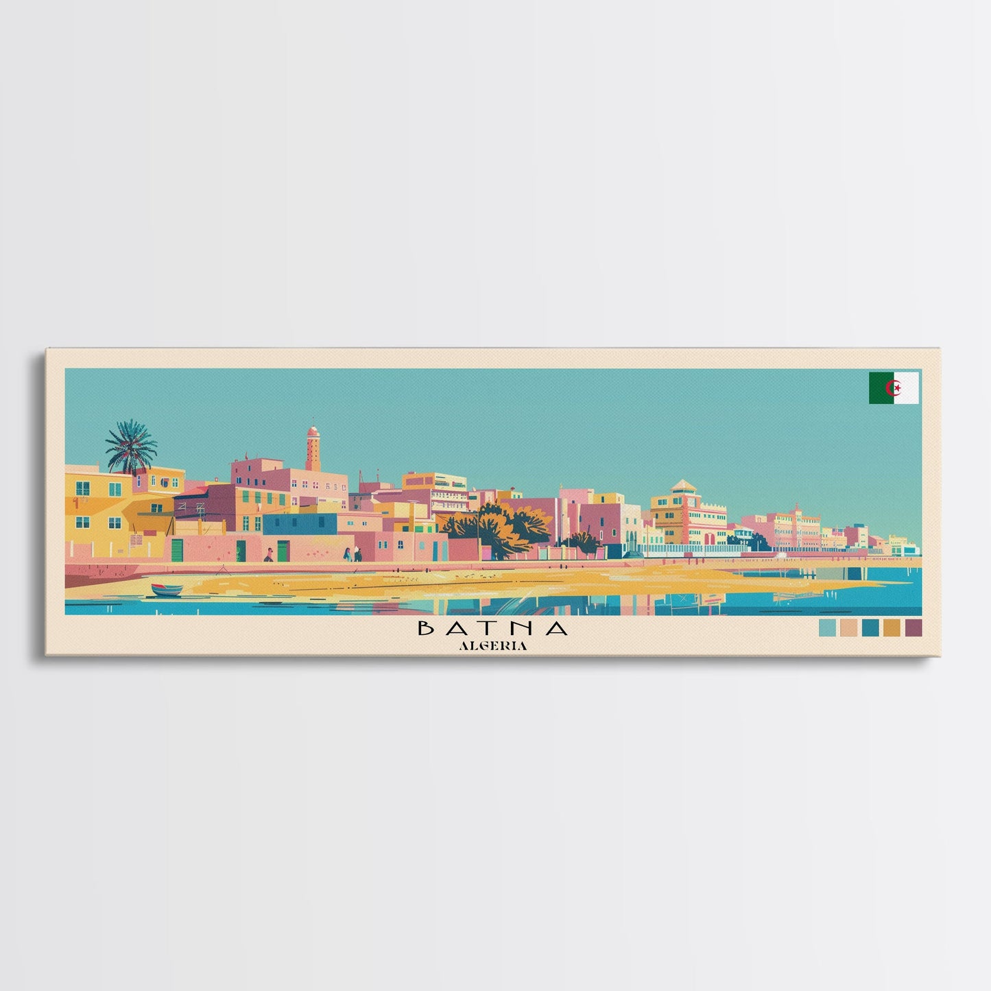 Batna, Algeria Panoramic Canvas Print, Batna, Algeria Painting, Algeria Art, Batna Travel Poster, Travel Art, Living Room Painting